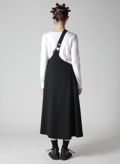 WOOL GABARDINE SHOULDER STRAP SKIRT