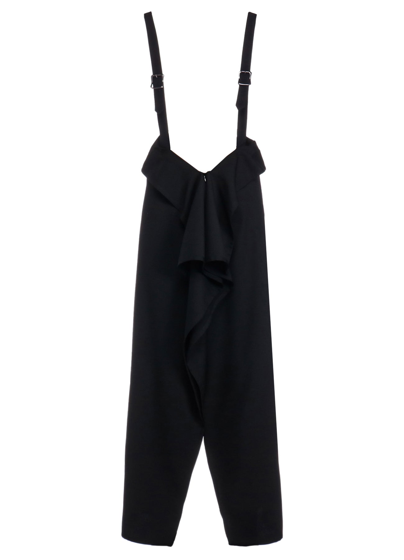 WOOL GABARDINE SQUARED SUSPENDER SKIRT