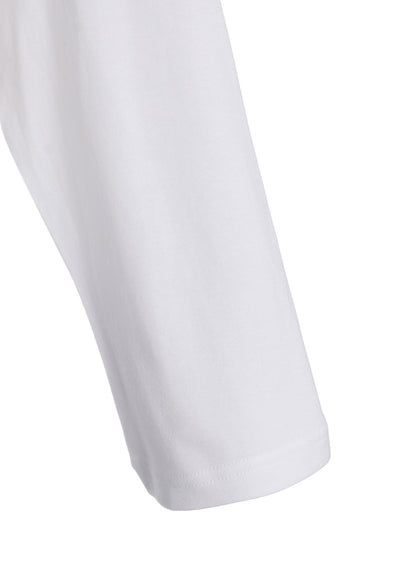 RIBBON TAPE DETAIL LONG-SLEEVE LONG T-SHIRT
