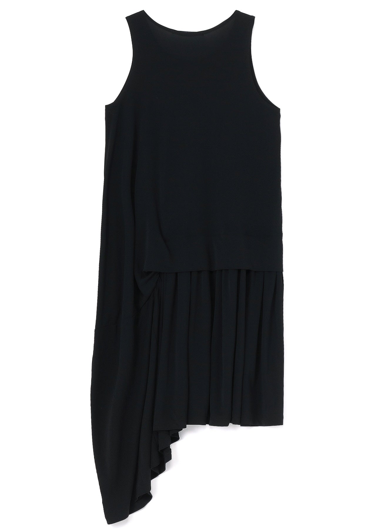 HIGH TWIST SMOOTH RAYON ASYMMETRIC DRESS