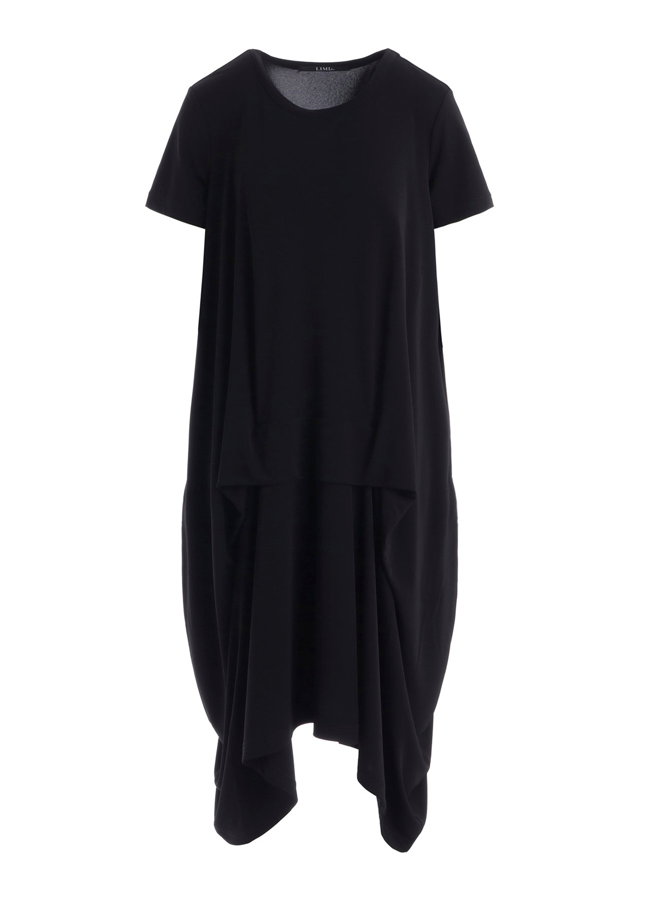 HIGH TWIST SMOOTH RAYON SHORT SLEEVE TUCK DRESS
