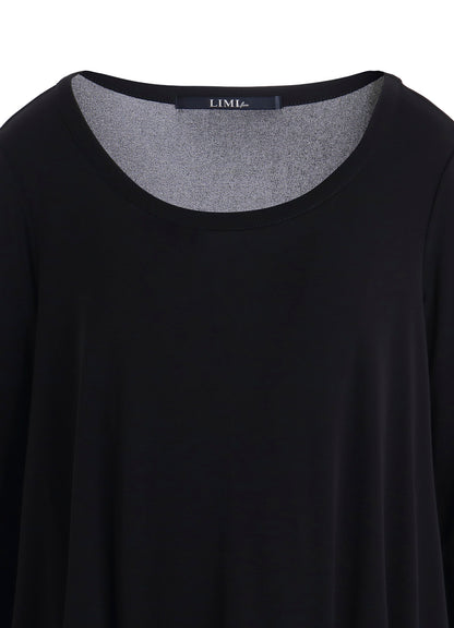 HIGH TWIST SMOOTH RAYON LONG SLEEVE TUCK DRESS
