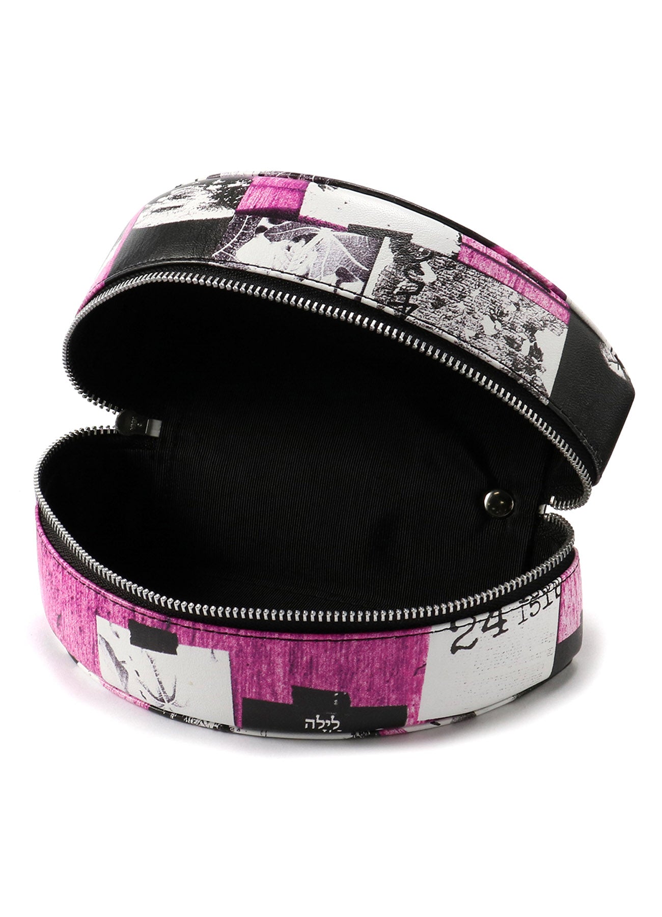 2021 Material Print Leather C Mini Semi Circle Bag