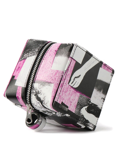 2021 Material Print Leather C Mini Cube Bag