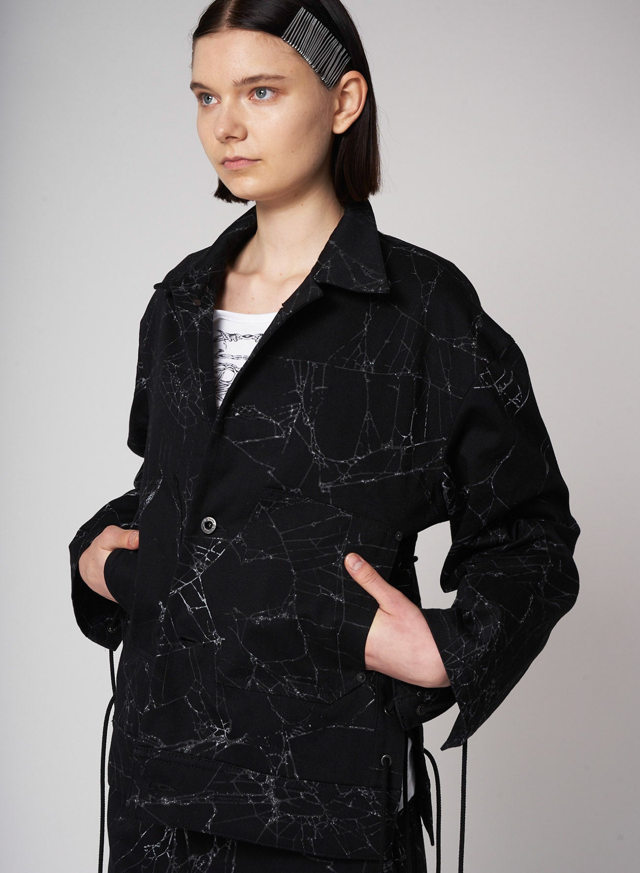 Spider Drill Back Lace Up Blouson