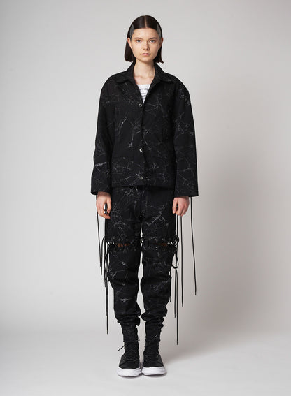 Spider Drill Back Lace Up Blouson