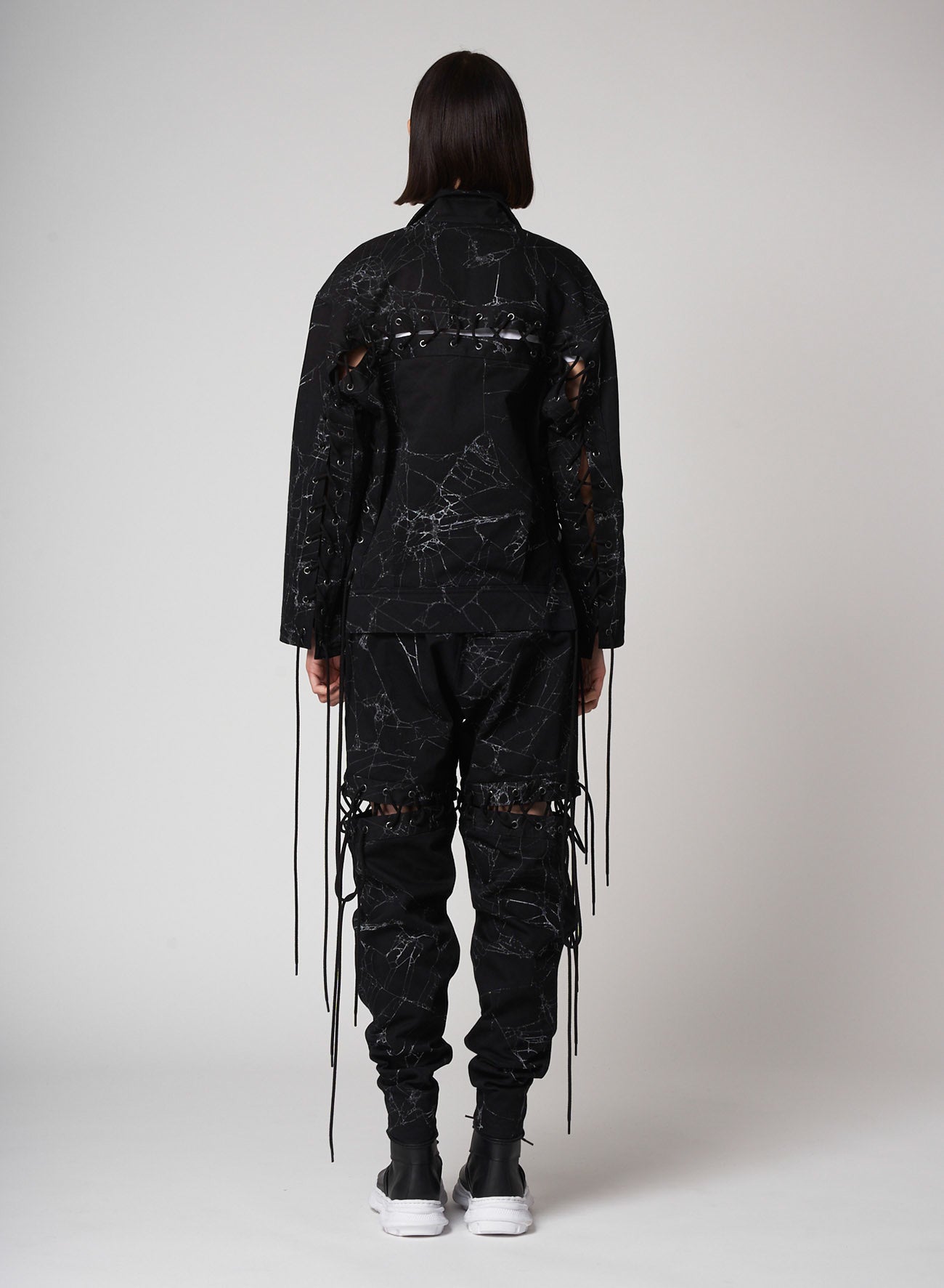 Spider Drill Back Lace Up Blouson