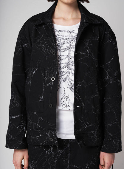 Spider Drill Back Lace Up Blouson