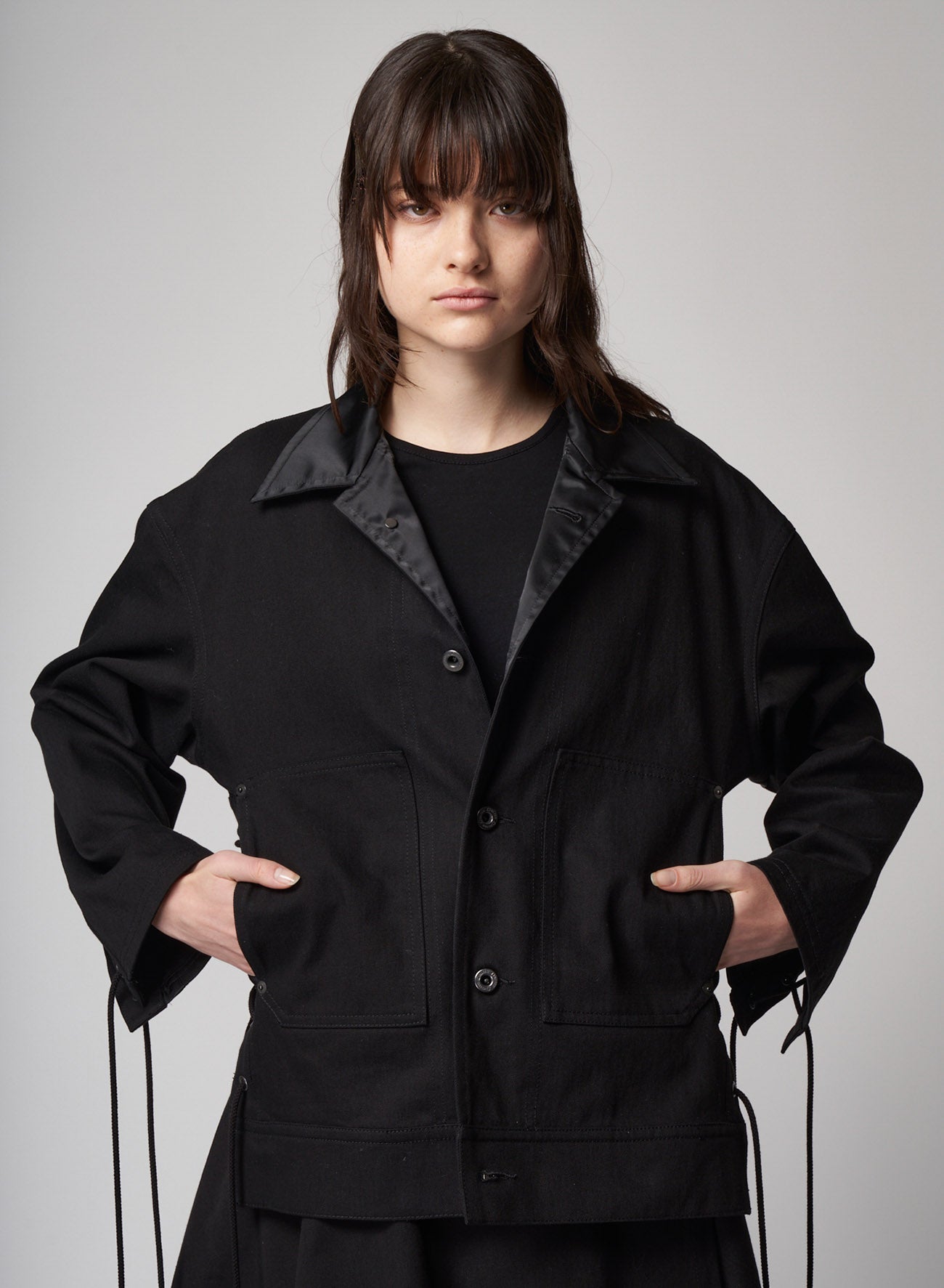 Denim + Ny Twill Combination Back Lace Up Blouson – THE SHOP YOHJI YAMAMOTO