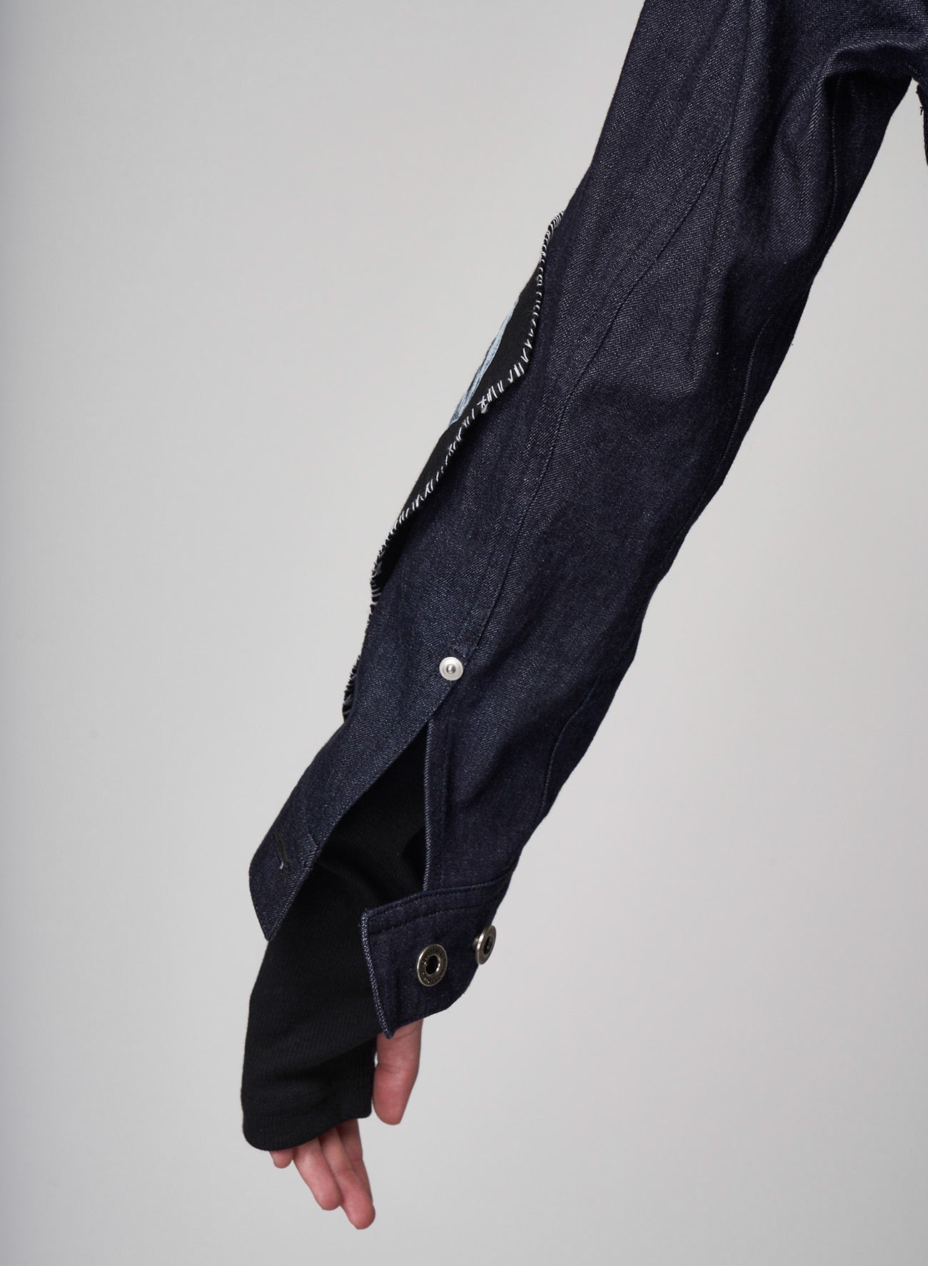 Black Denim Patched Short Blouson B