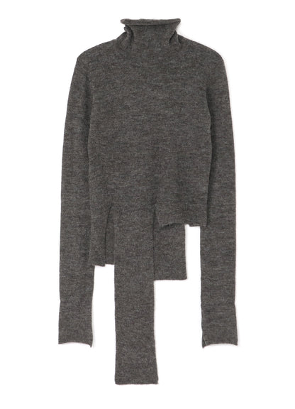 LIMI feu×HIROTTON MOHAIR BRUSHED RIB-KNIT CARDIGAN