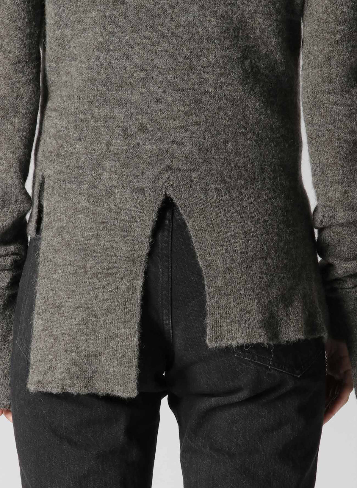 LIMI feu×HIROTTON MOHAIR BRUSHED RIB-KNIT CARDIGAN