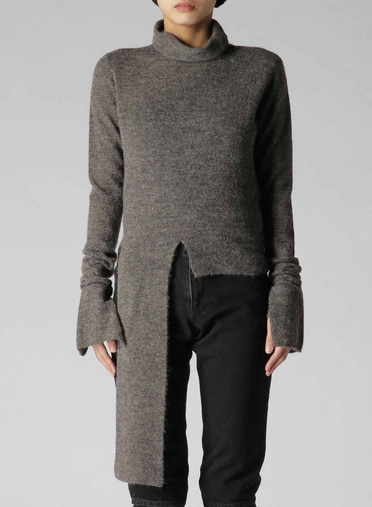 LIMI feu×HIROTTON MOHAIR BRUSHED RIB-KNIT CARDIGAN