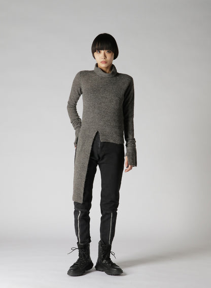 LIMI feu×HIROTTON MOHAIR BRUSHED RIB-KNIT CARDIGAN