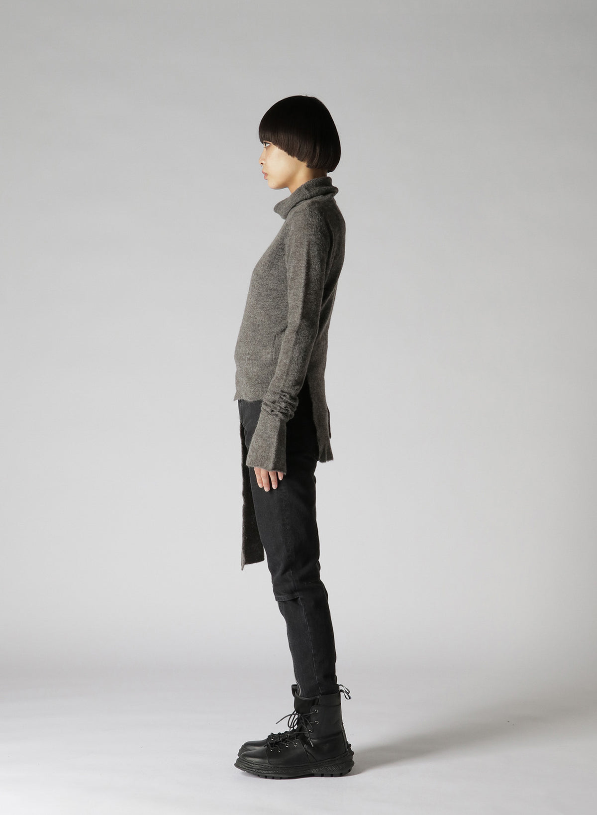 LIMI feu×HIROTTON MOHAIR BRUSHED RIB-KNIT CARDIGAN