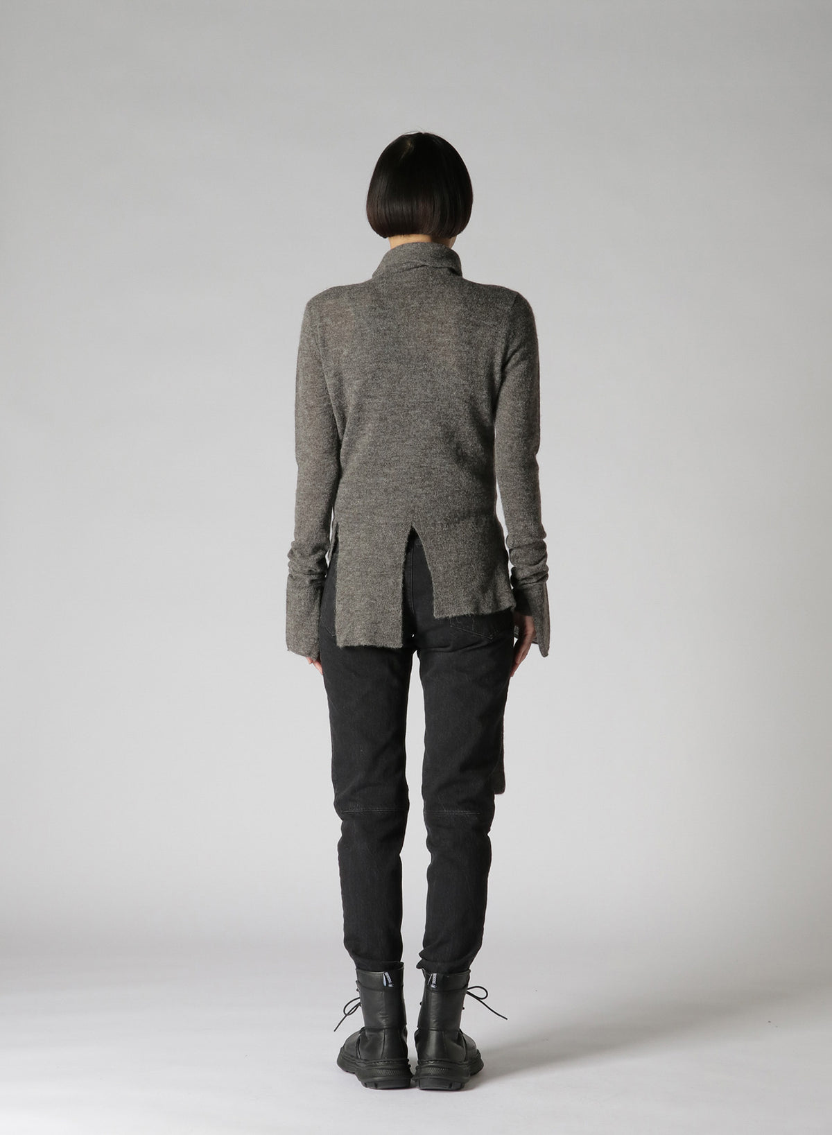 LIMI feu×HIROTTON MOHAIR BRUSHED RIB-KNIT CARDIGAN