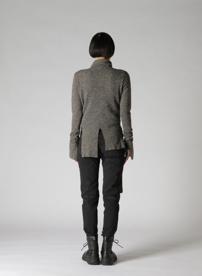 LIMI feu×HIROTTON MOHAIR BRUSHED RIB-KNIT CARDIGAN