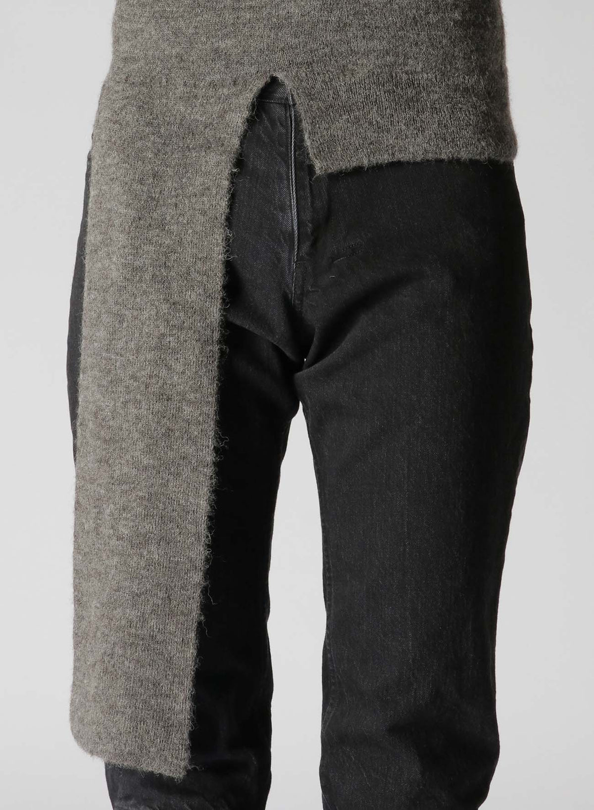 LIMI feu×HIROTTON MOHAIR BRUSHED RIB-KNIT CARDIGAN