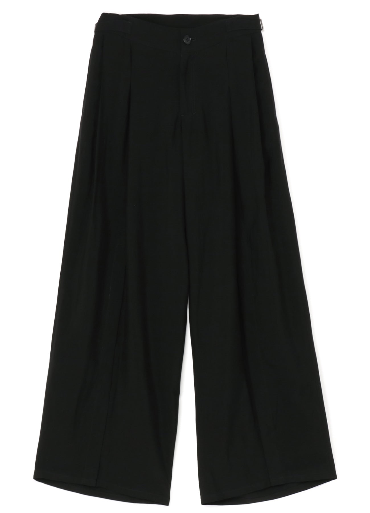 Ly/Cu Gabardine A Open Front Hem Wide Pants