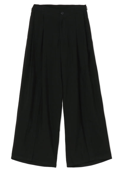 Ly/Cu Gabardine A Open Front Hem Wide Pants