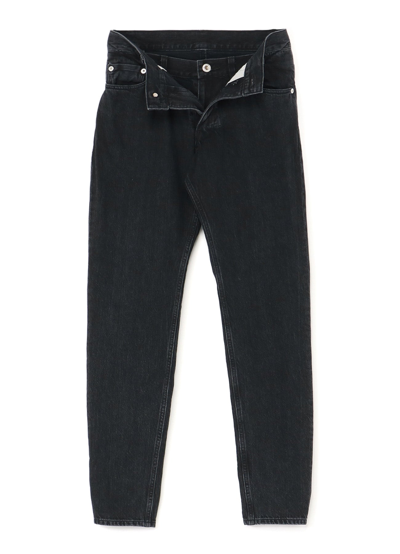 Black Denim Front Open Design Pants