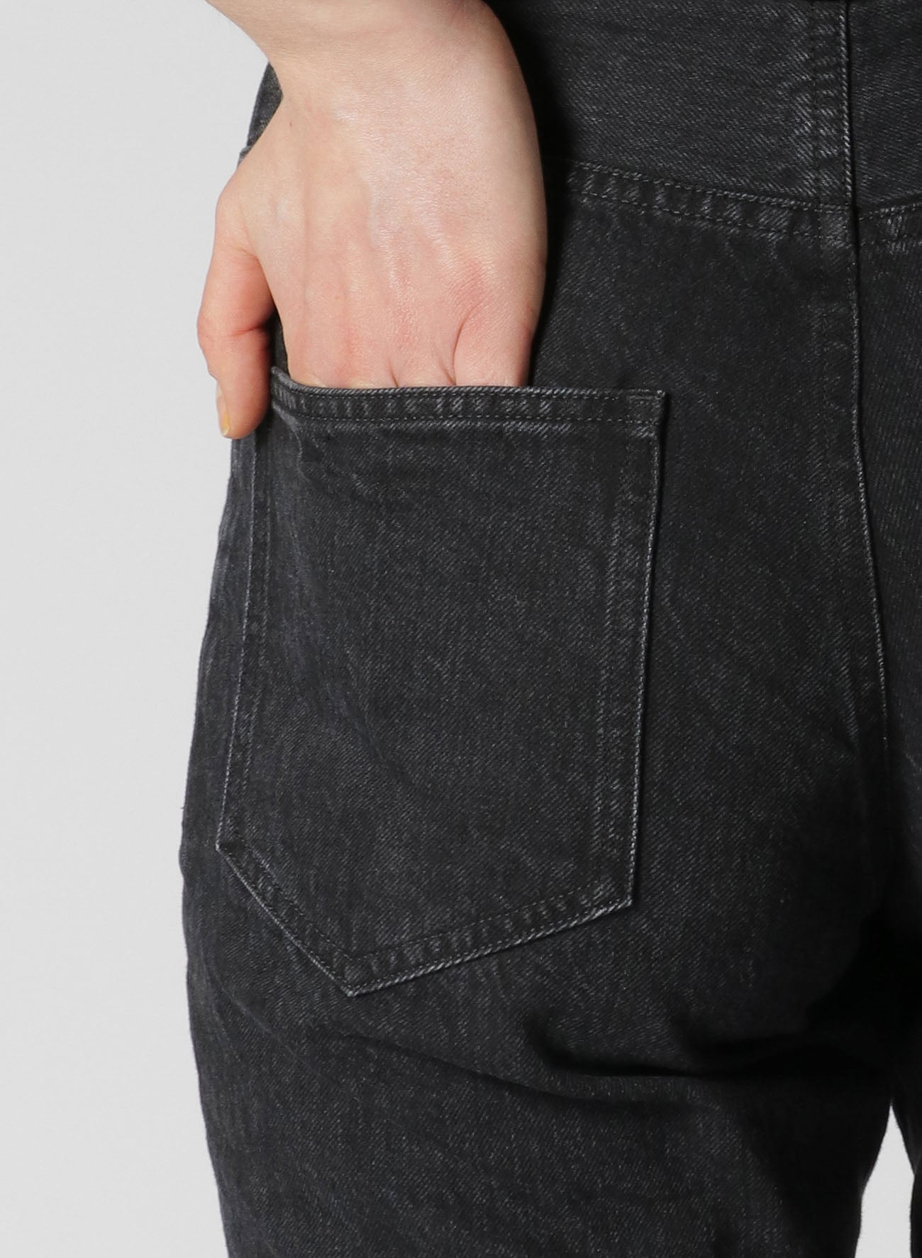 Black Denim Front Open Design Pants