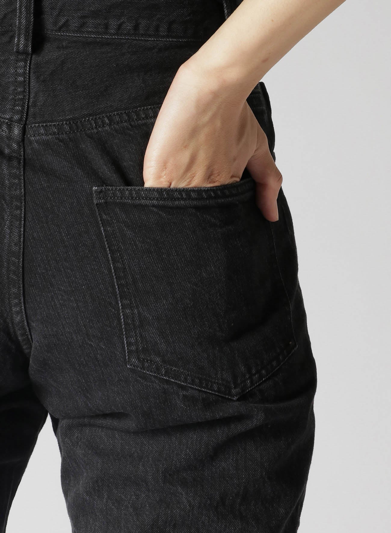 Black Denim Front Zip Pants