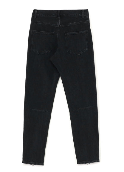 Black Denim Front Zip Pants