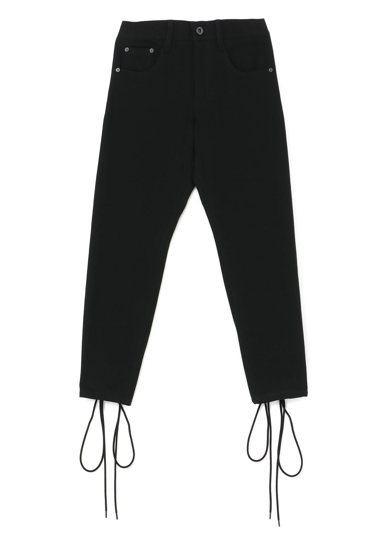 Black Denim Back Lace Up Pants