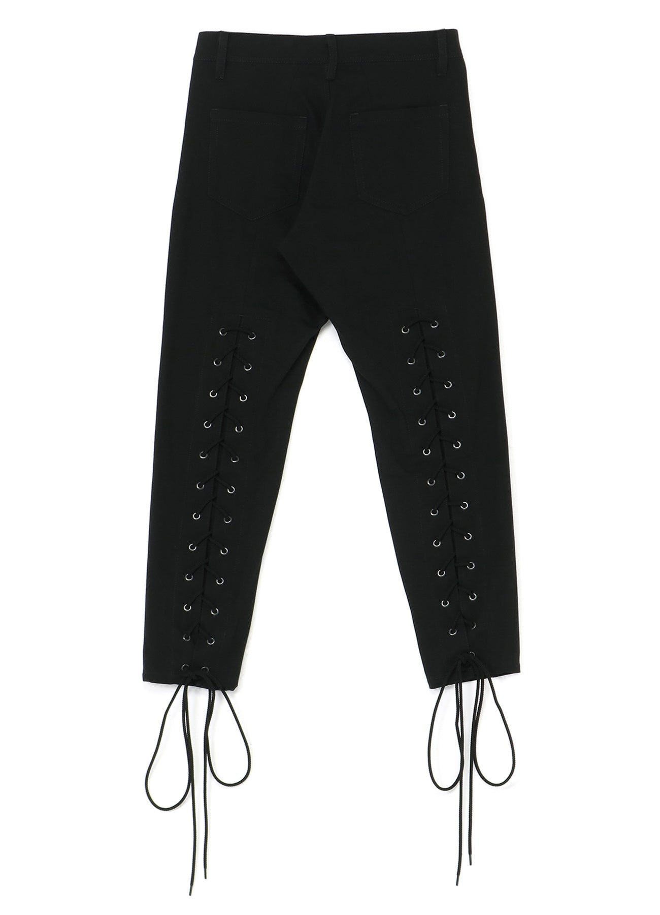 Black Denim Back Lace Up Pants