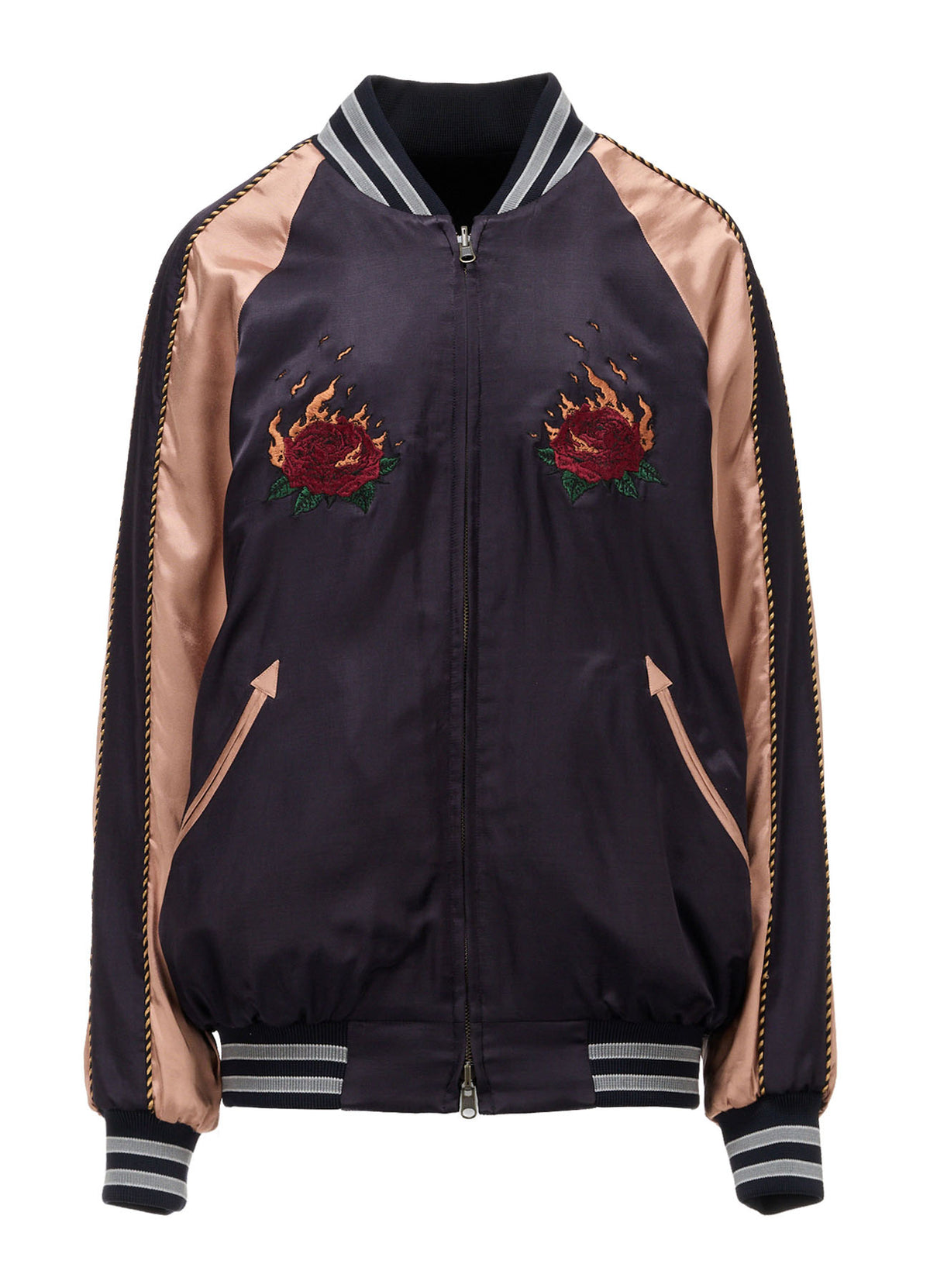 LIMI feu×HIROTTON SATIN+VELVETEEN COMBINATION REVERSIBLE BLOUSON