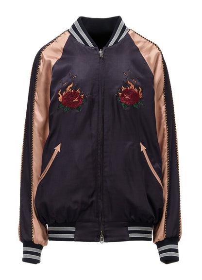 LIMI feu×HIROTTON SATIN+VELVETEEN COMBINATION REVERSIBLE BLOUSON