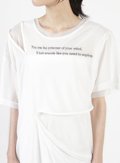 Message Embroidery + Pe Net Layered T A