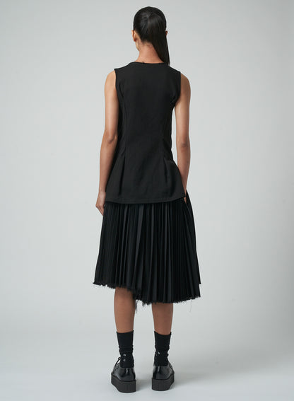 DRESS WITH PLEATED SKIRT