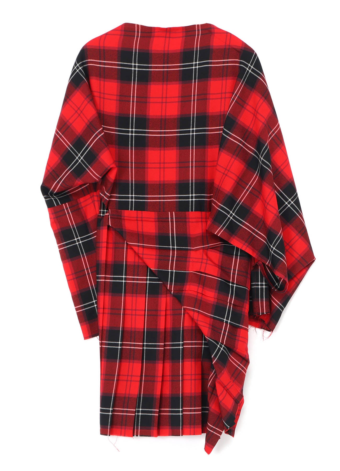 WOOL PLAID PLEATED DRESS