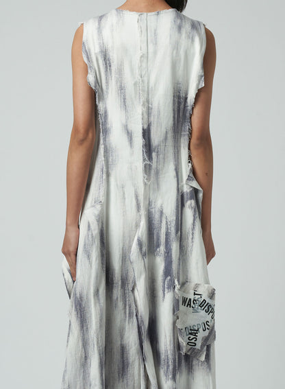 BLEACHED DENIM LAYERED DRESS