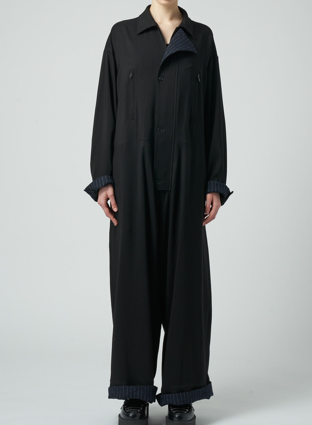 RAYON/WOOL GABARDINE JUMPSUIT – THE SHOP YOHJI YAMAMOTO