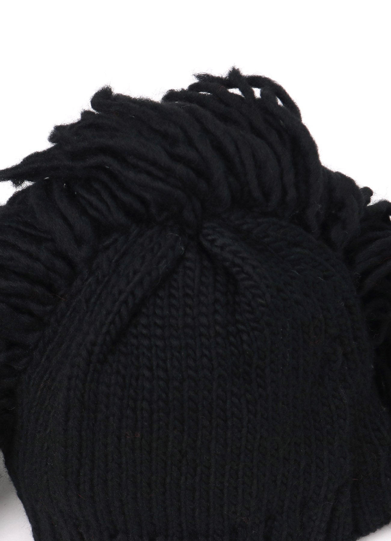 KNITTED WOOL JERSEY HAT WITH TASSELS AND SPIKES