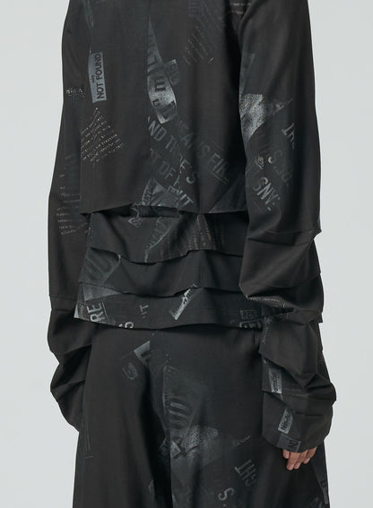 JACKET WITH PLEATED HEM/SLEEVE DETAILS