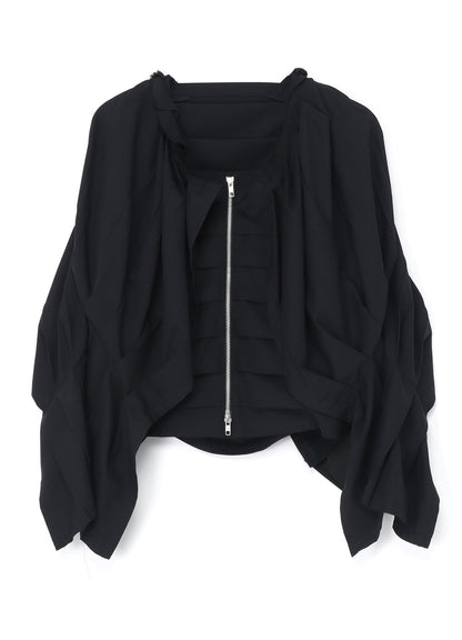 WOOL/POLYESTER SERGE PLEATED JACKET