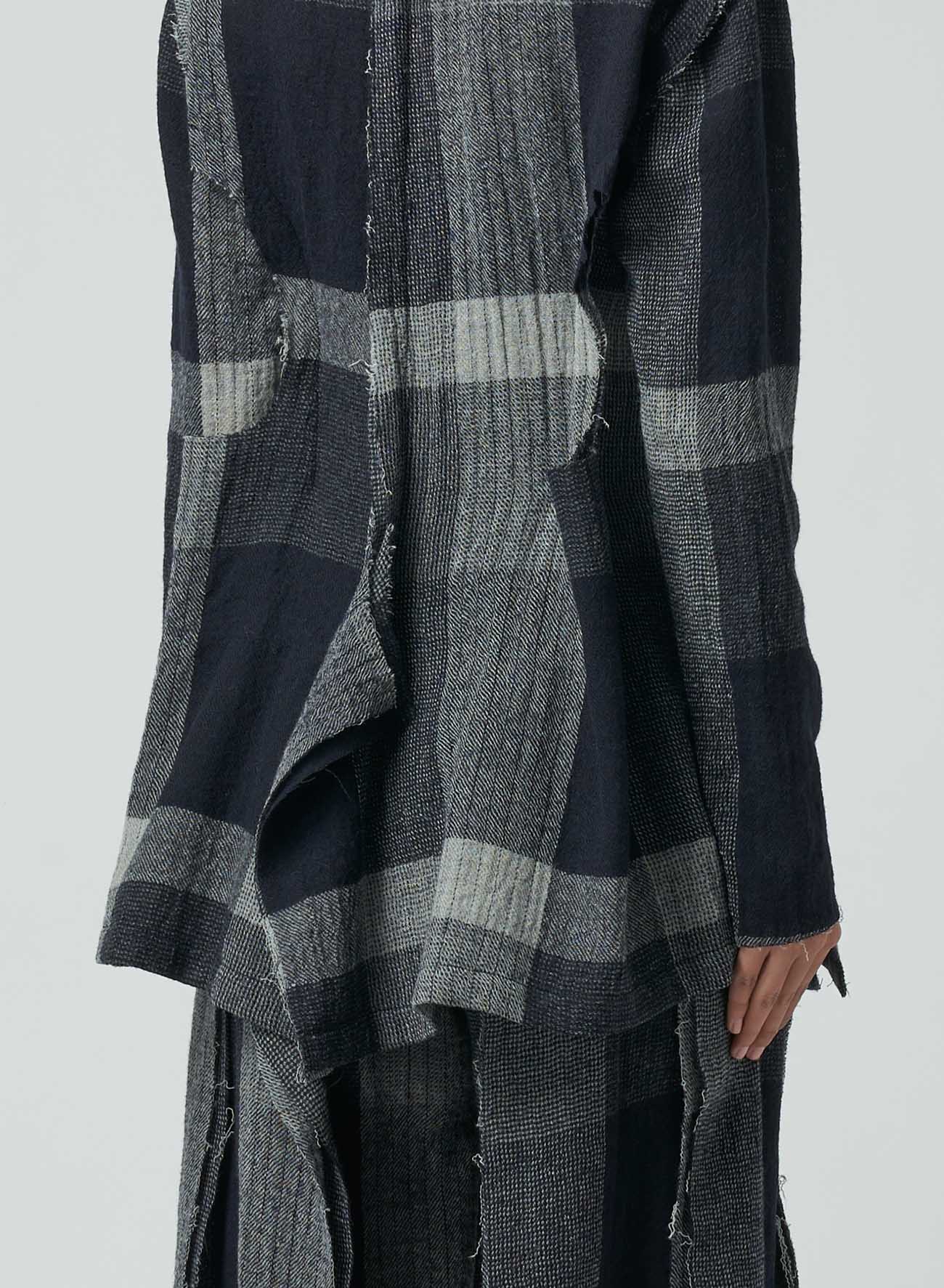 LAYERED PLAID PATTERN JACKET