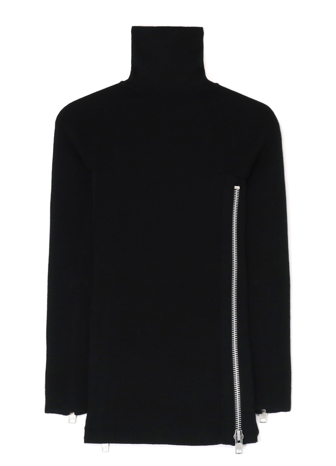 SOFT WOOL TURTLENECK PULLOVER WITH FASTENER