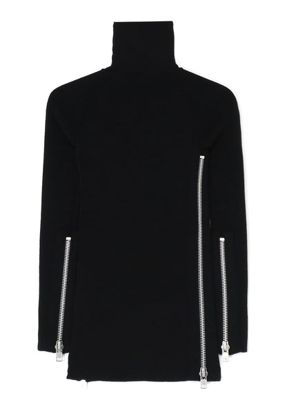 SOFT WOOL TURTLENECK PULLOVER WITH FASTENER