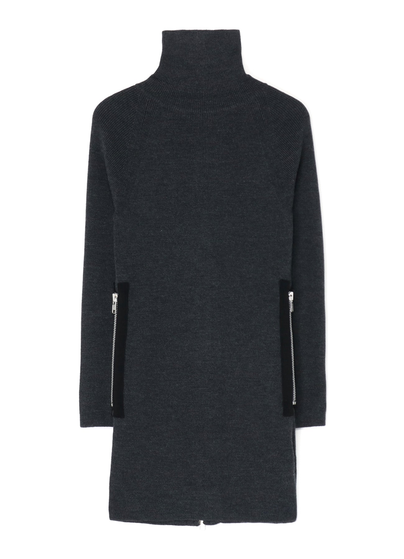 SOFT WOOL TURTLENECK PULLOVER DRESS WITH FASTENER