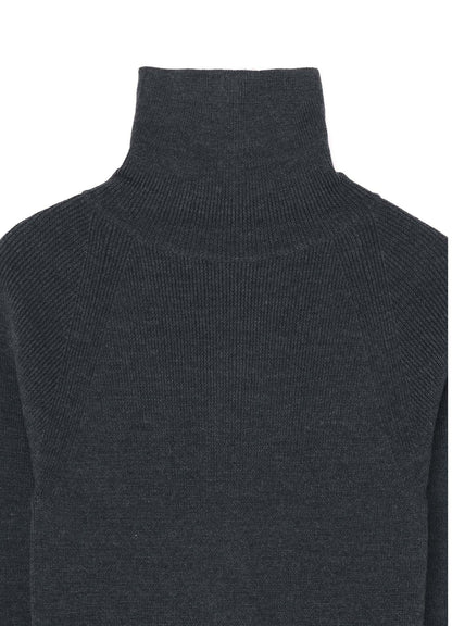 SOFT WOOL TURTLENECK PULLOVER DRESS WITH FASTENER