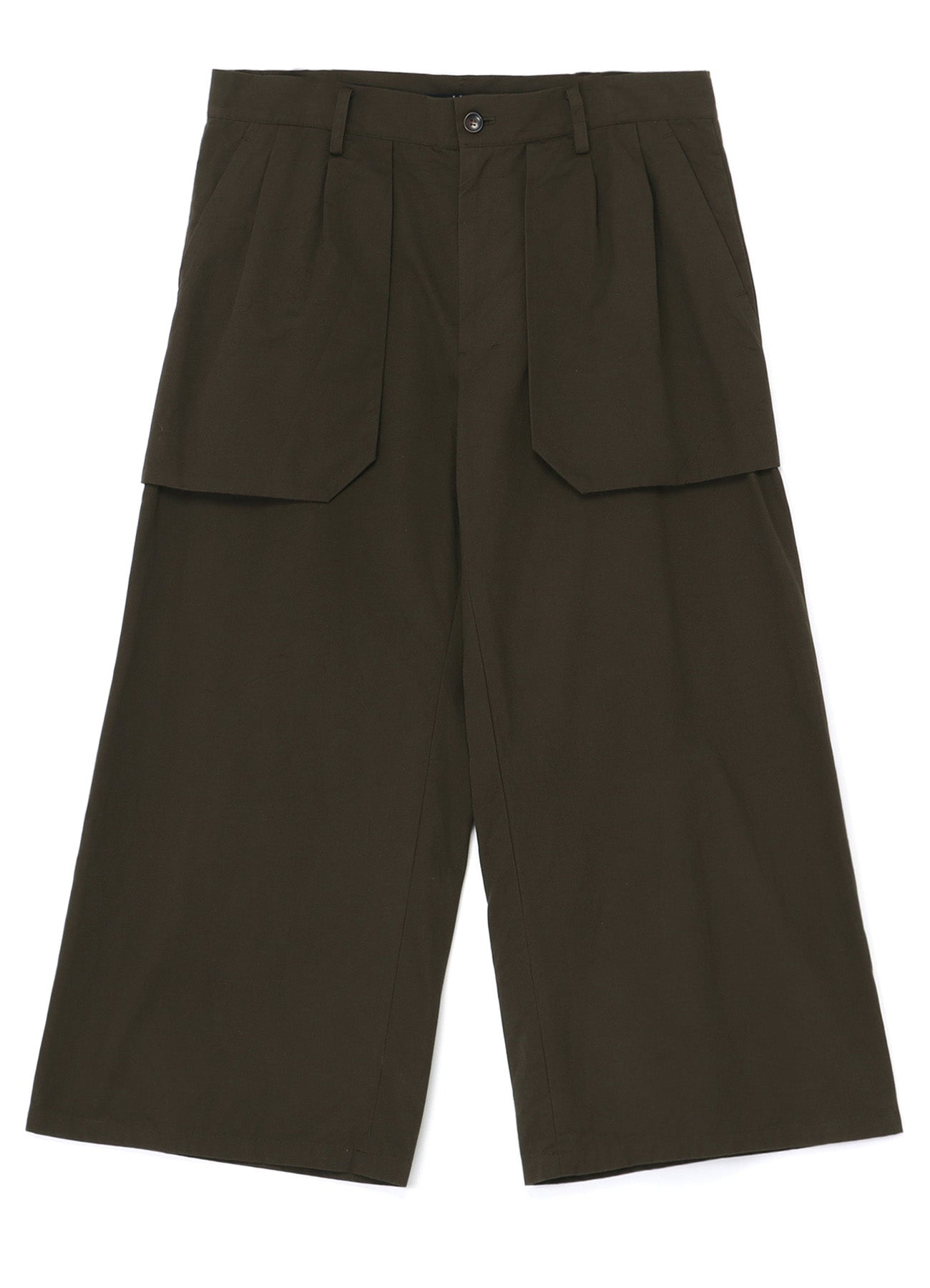 HIGH DENSITY COTTON PLEATED WIDE LEG PANTS