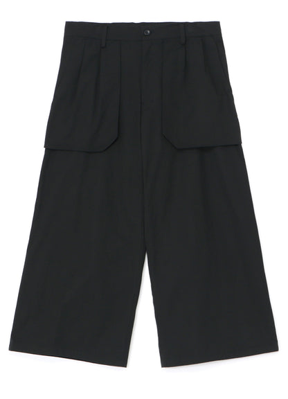 HIGH DENSITY COTTON PLEATED WIDE LEG PANTS