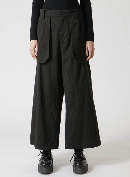 HIGH DENSITY COTTON PLEATED WIDE LEG PANTS