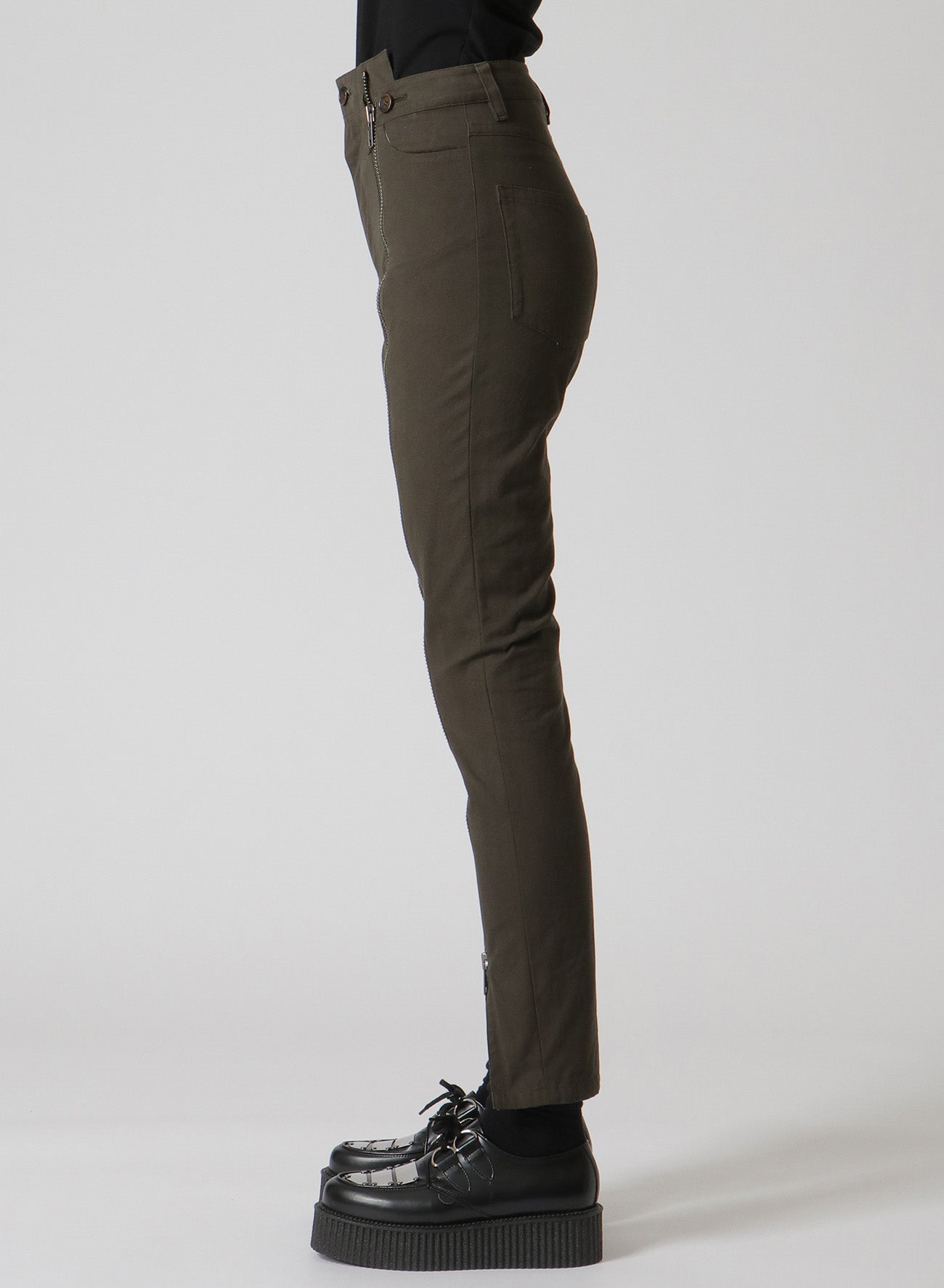 SLIM FIT PANTS WITH LEG ZIPPERS