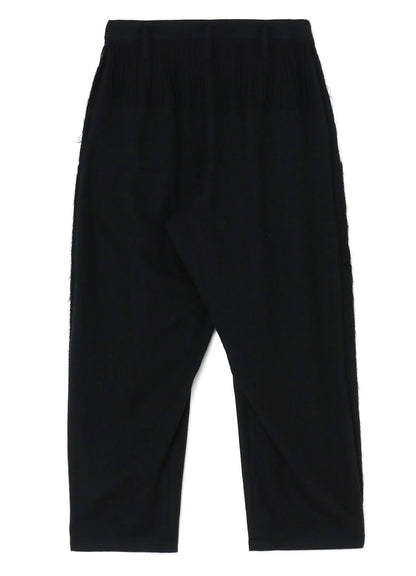 PLEATED SERGE PANTS WITH FRINGE DETAILS